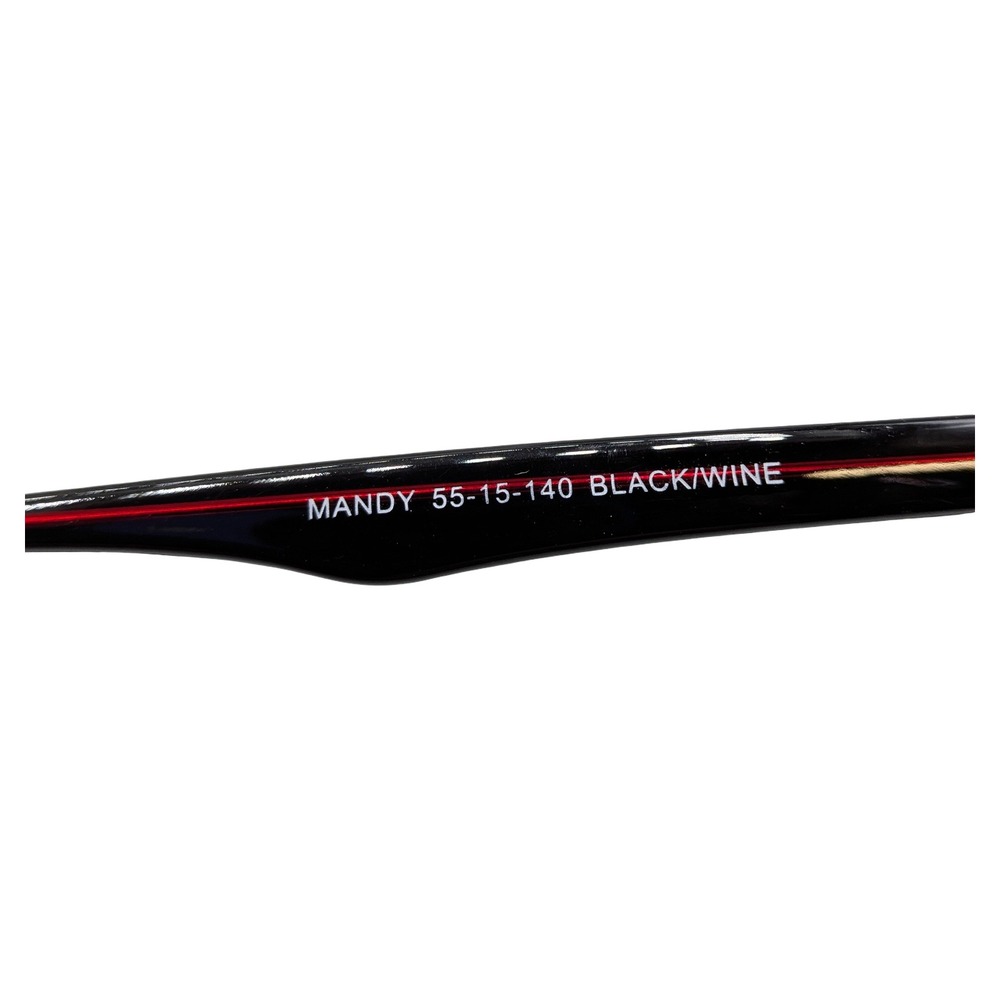 Canny Vision Mandy Eyeglasses Frames Black Wine 55-15-140 Rectangular - Picture 5 of 6